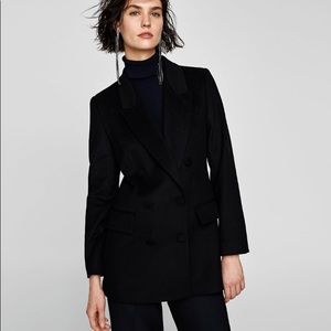 NWT ZARA Short black double breasted coat